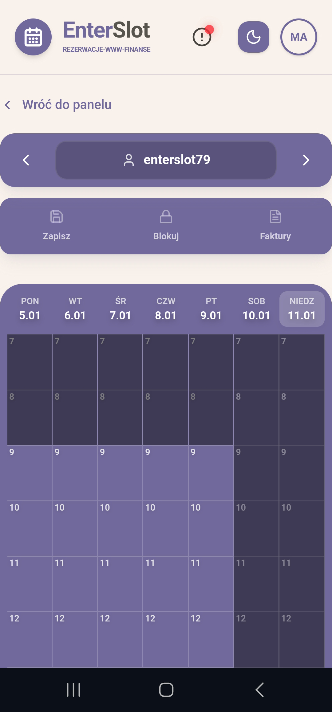 Mobile App View
